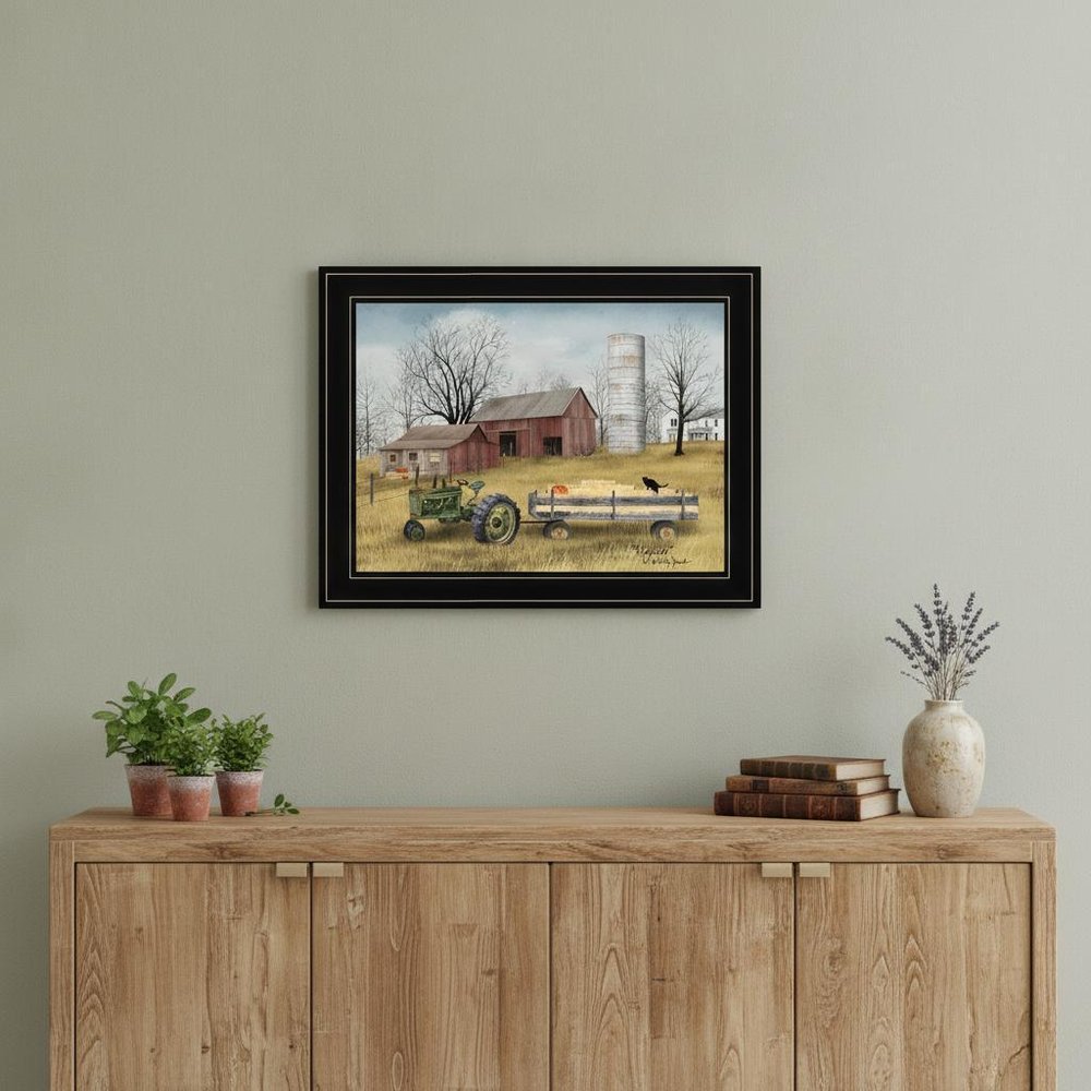 Hayride 2 Black Framed Print Wall Art