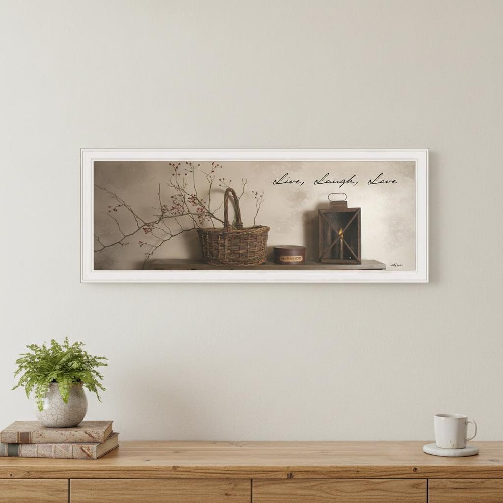 Live Laugh and Love 3 White Framed Print Wall Art