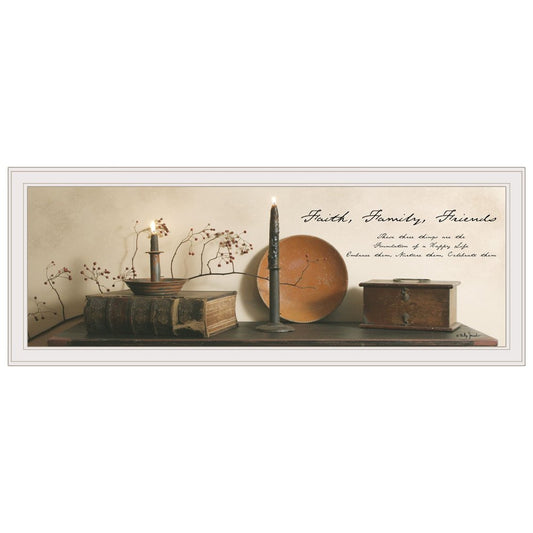 Faith Family Friends 1 White Framed Print Wall Art