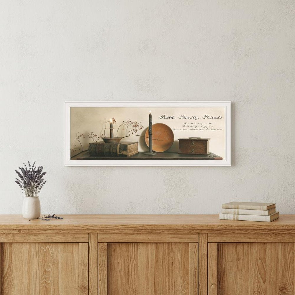 Faith Family Friends 1 White Framed Print Wall Art