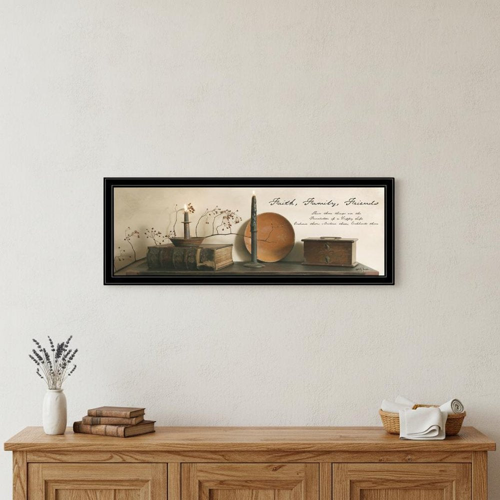 Faith Family Friends 2 Black Framed Print Wall Art
