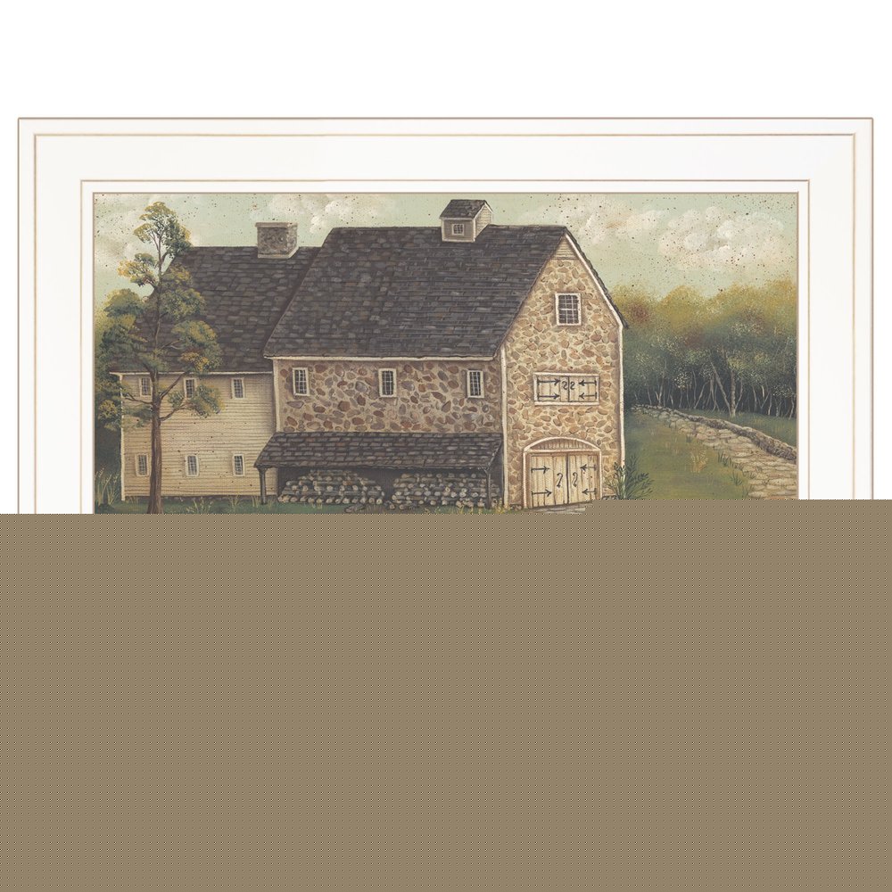 Stone Barn 2 White Framed Print Wall Art