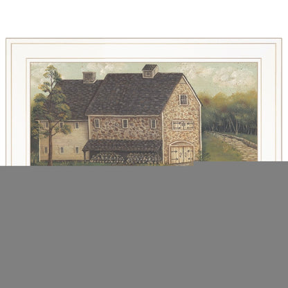 Stone Barn 2 White Framed Print Wall Art