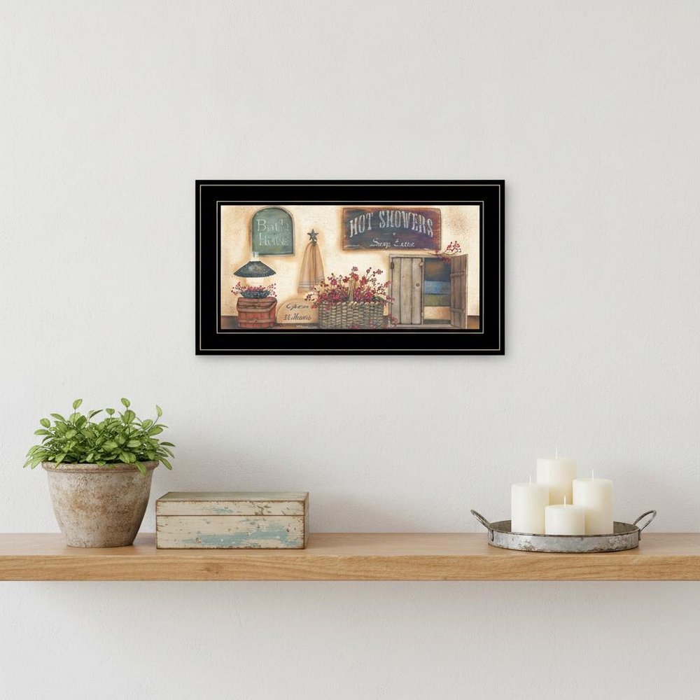 Bath House Collection 3 Black Framed Print Bathroom Wall Art