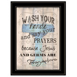 Wash Your Hands 4 Black Framed Print Bathroom Wall Art