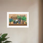 Antiques and Herbs 1 White Framed Print Kitchen Wall Art