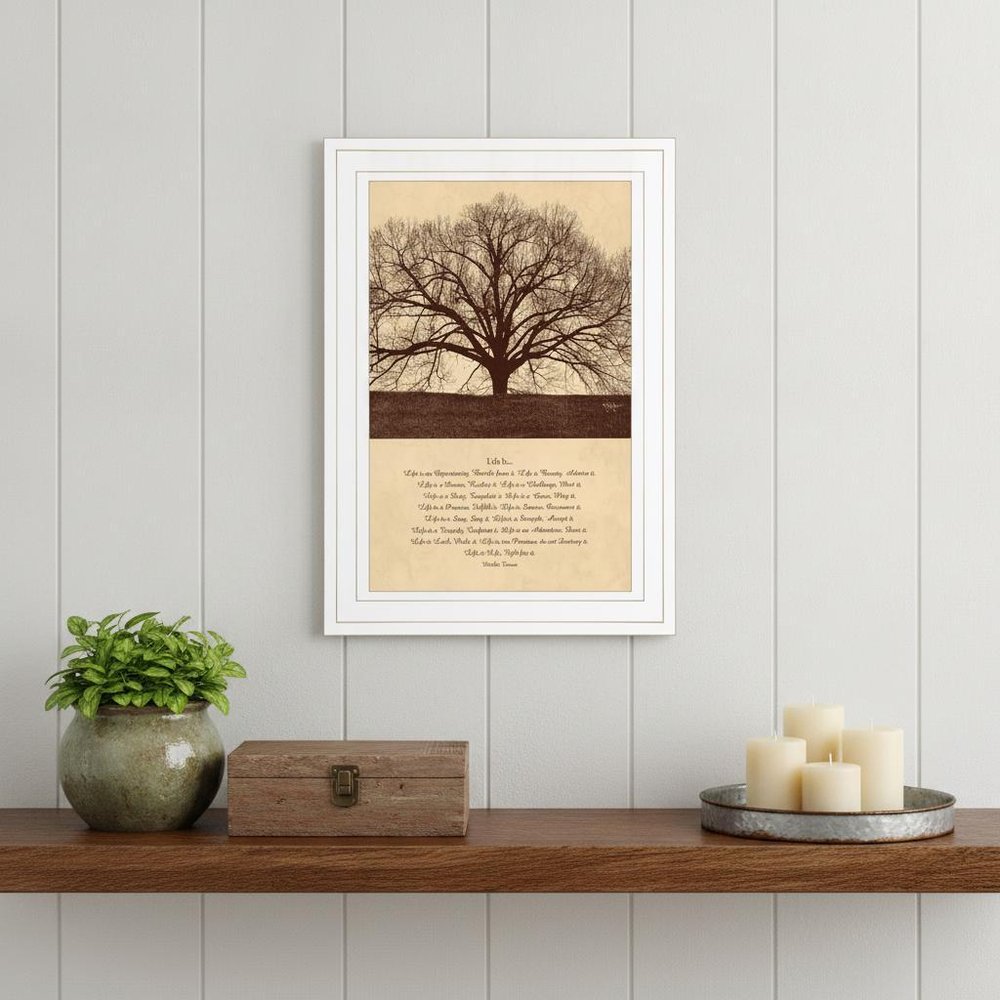 Life Is 5 White Framed Print Wall Art