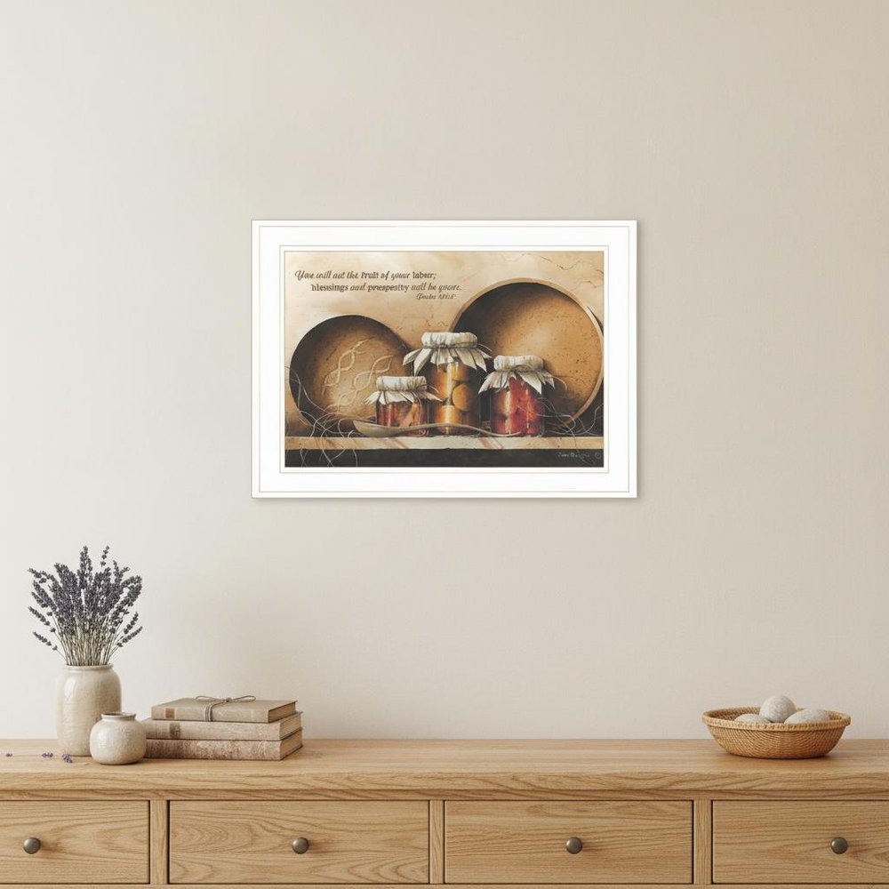 Blessings and Prosperity 2 White Framed Print Wall Art