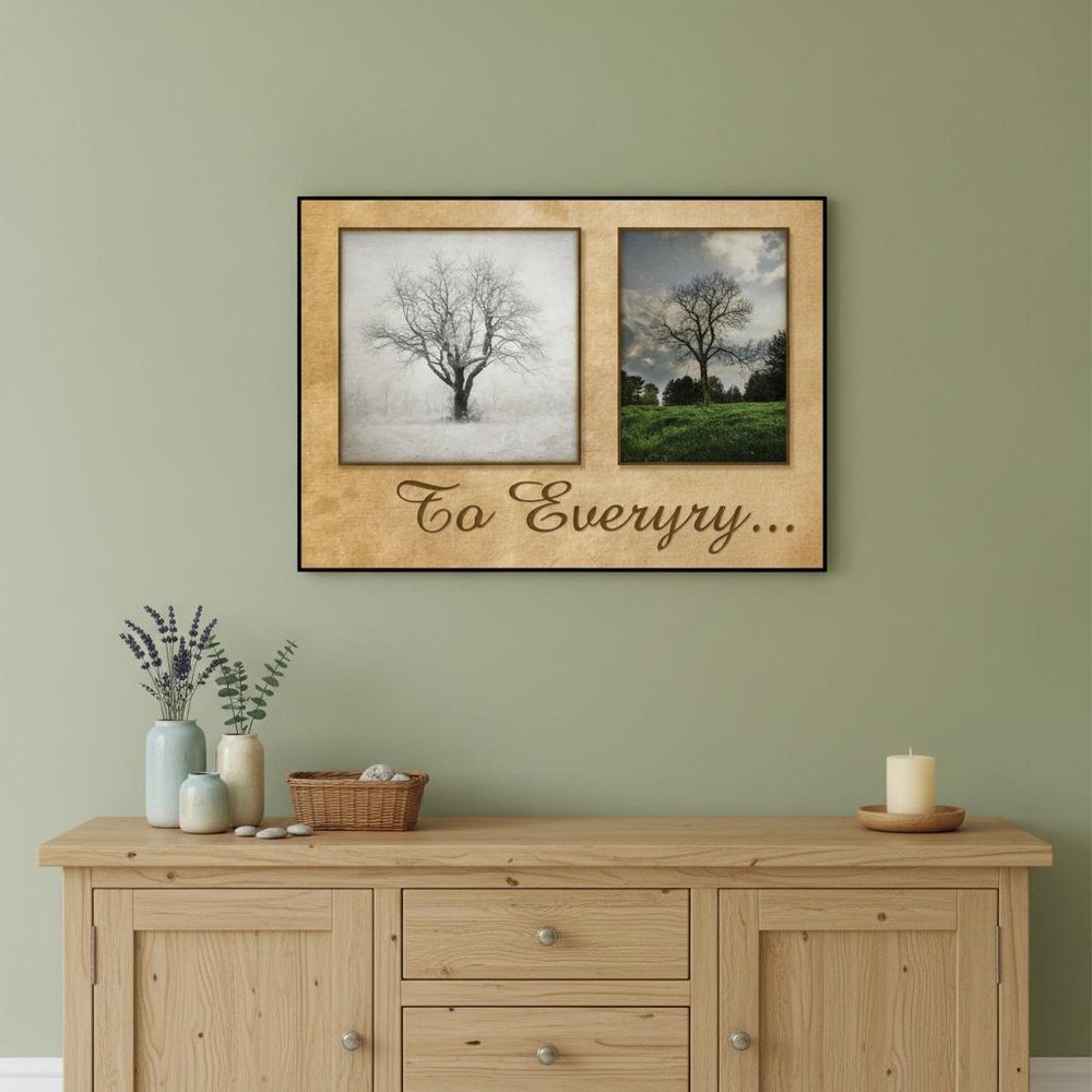 There is a Season Big Trees Black Framed Print Wall Art
