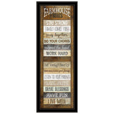 Farmhouse Rules 4 Black Framed Print Wall Art