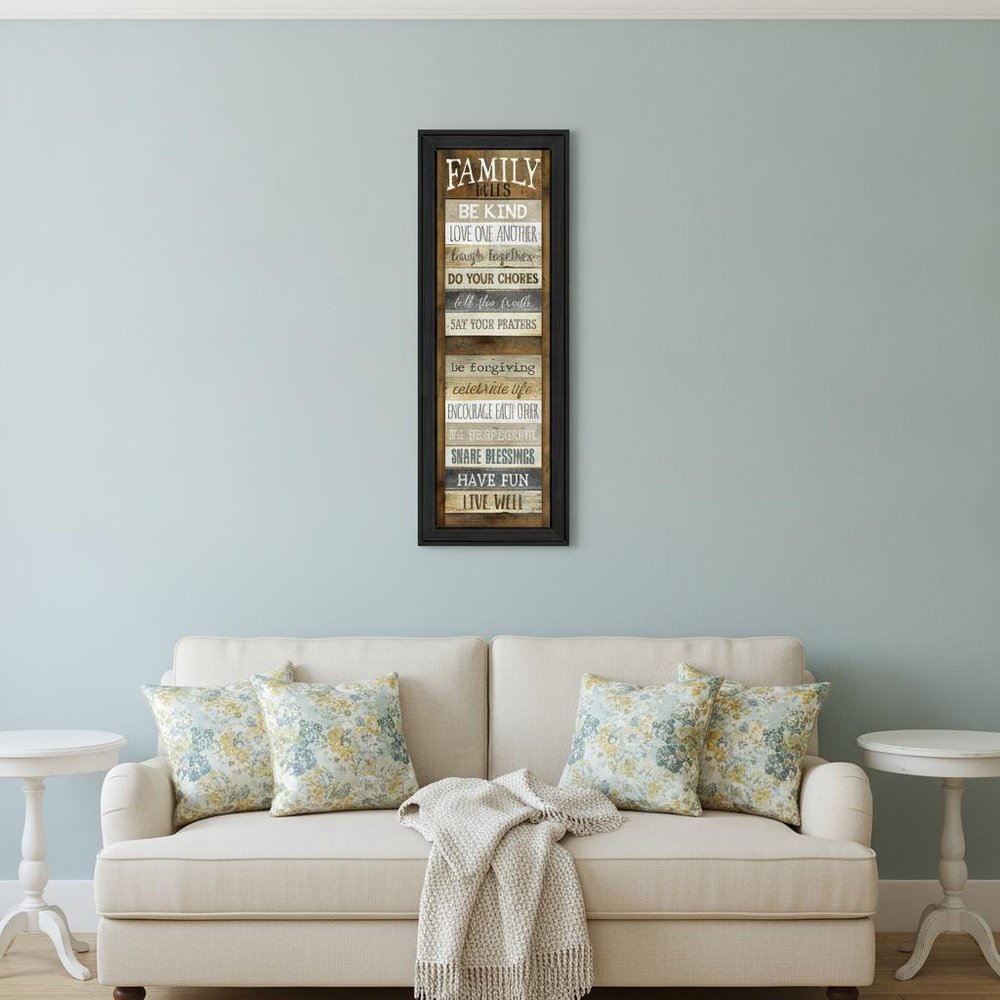 Family Rules Shutter 3 Black Framed Print Wall Art
