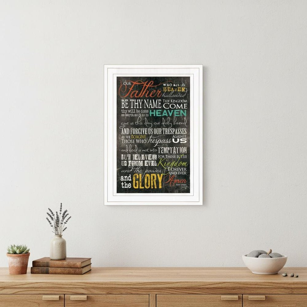 The Lords Prayer 2 White Framed Print Wall Art