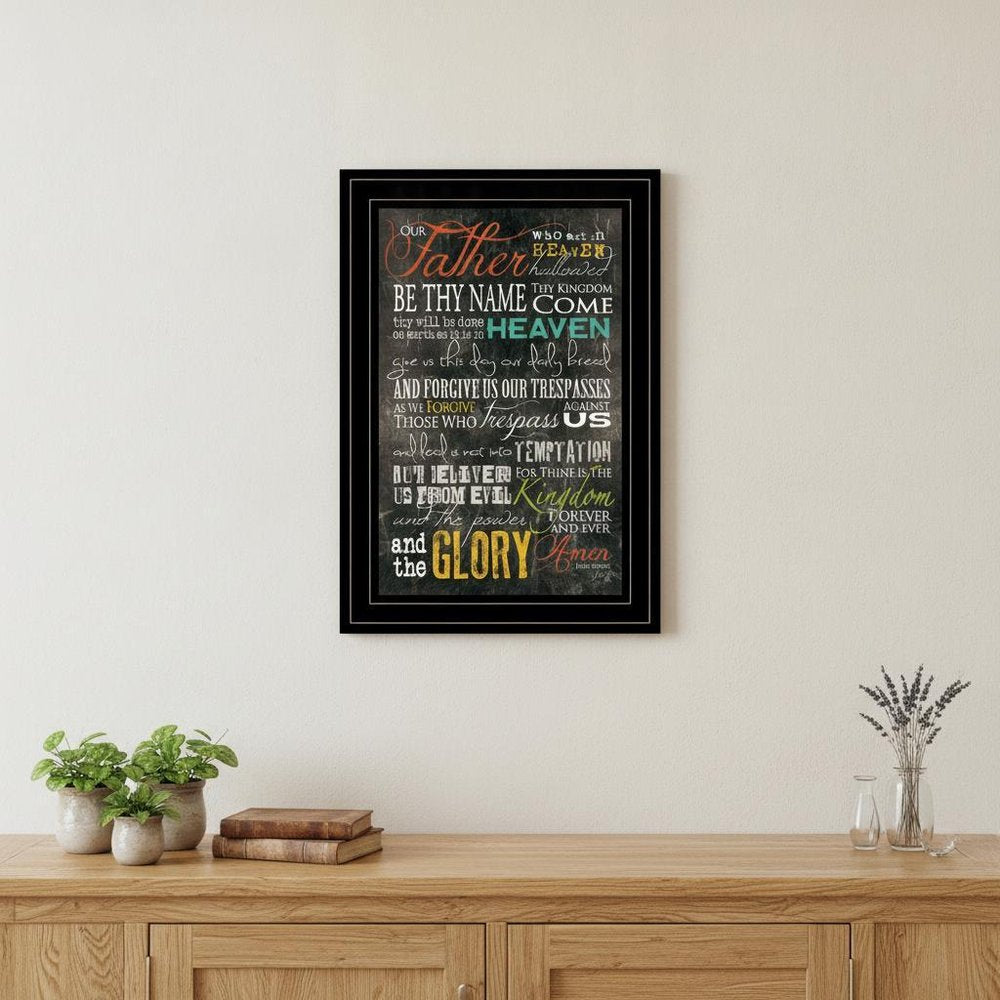 The Lords Prayer 4 Black Framed Print Wall Art