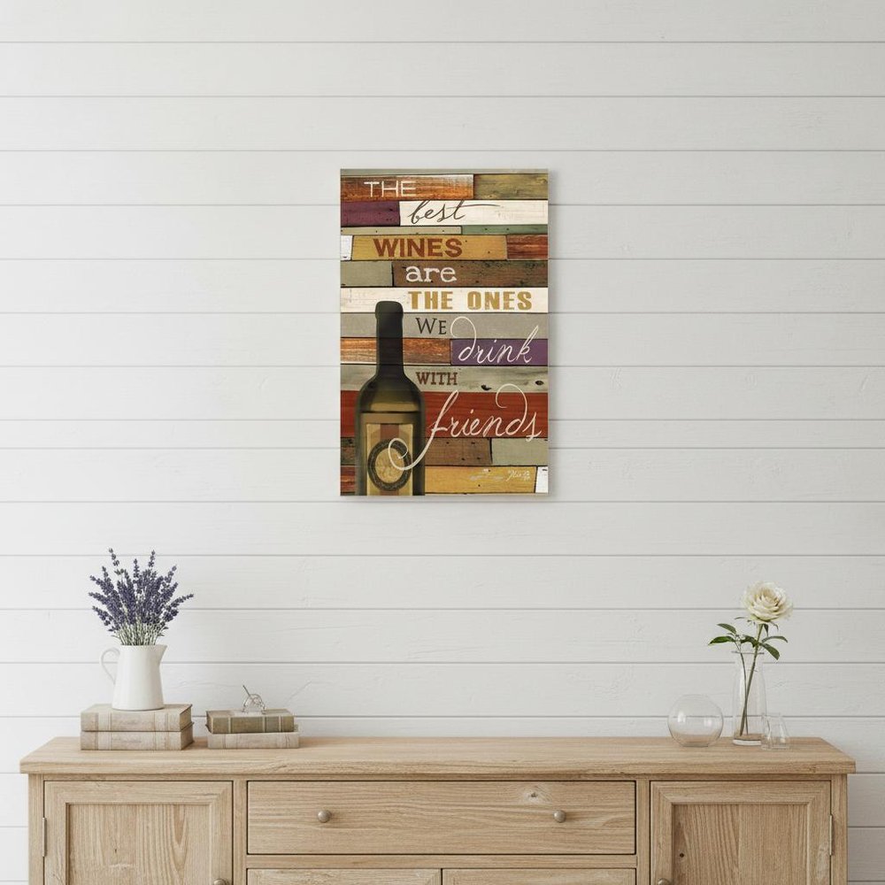 Wine With Friends White Framed Print Wall Art