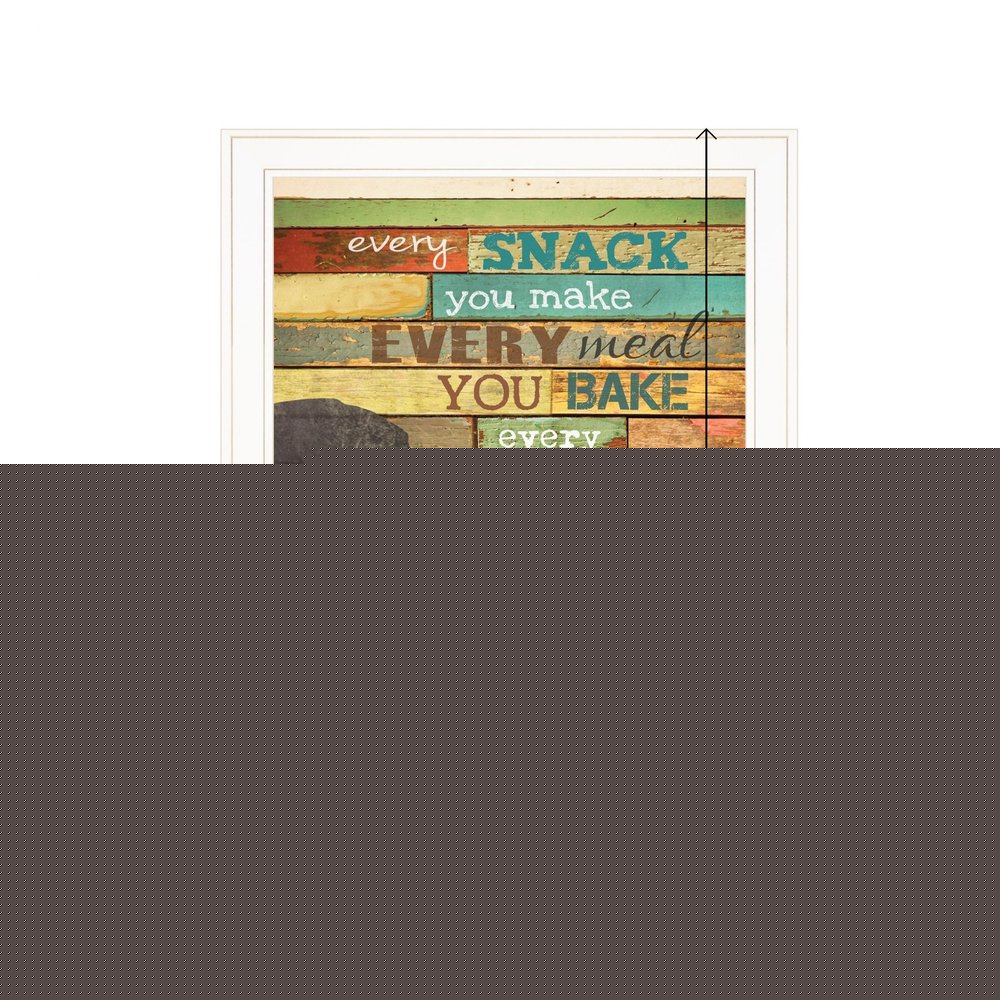 Colorful Dog Watching You Snack White Framed Print Wall Art