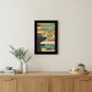 Colorful Dog Watching You Snack  Black Framed Print Wall Art
