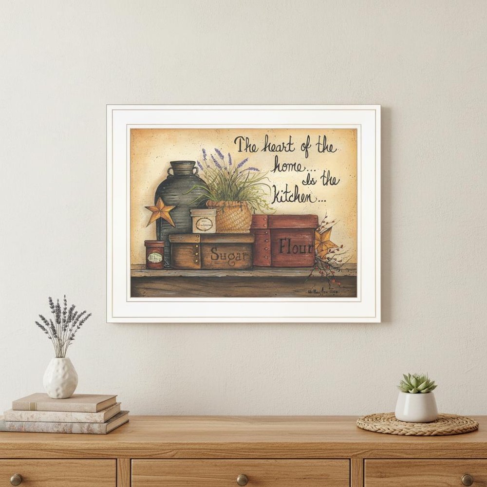 Heart of the Home 6 White Framed Print Kitchen Wall Art