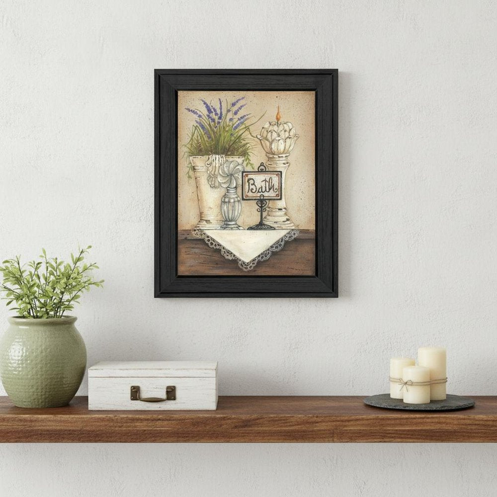 Bath Print 2 Black Framed Print Bathroom Wall Art