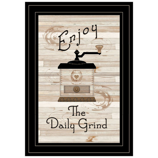 Enjoy the Daily Grind 2 Black Framed Print Kitchen Wall Art