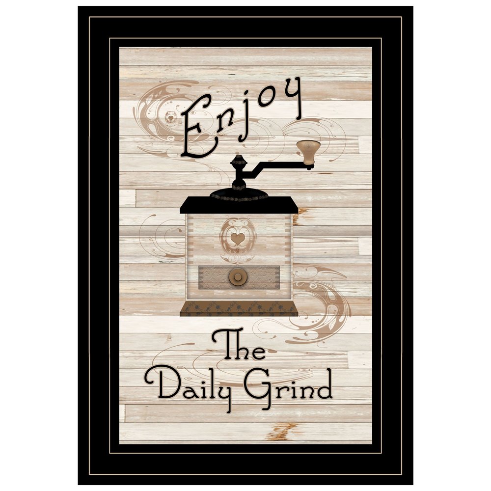 Enjoy the Daily Grind 2 Black Framed Print Kitchen Wall Art