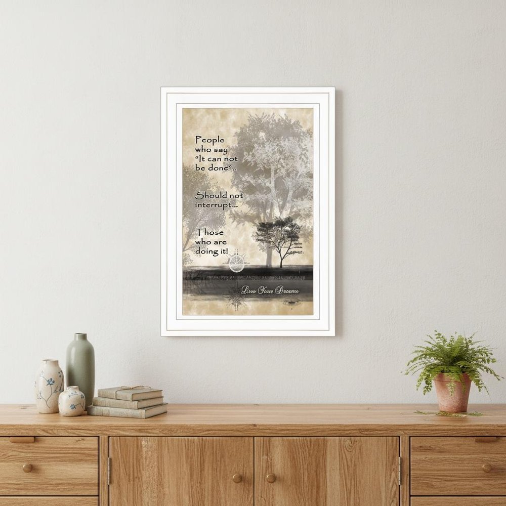 Live Your Dreams White Framed Print Wall Art