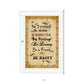 BEE HAPPY White Framed Print Wall Art