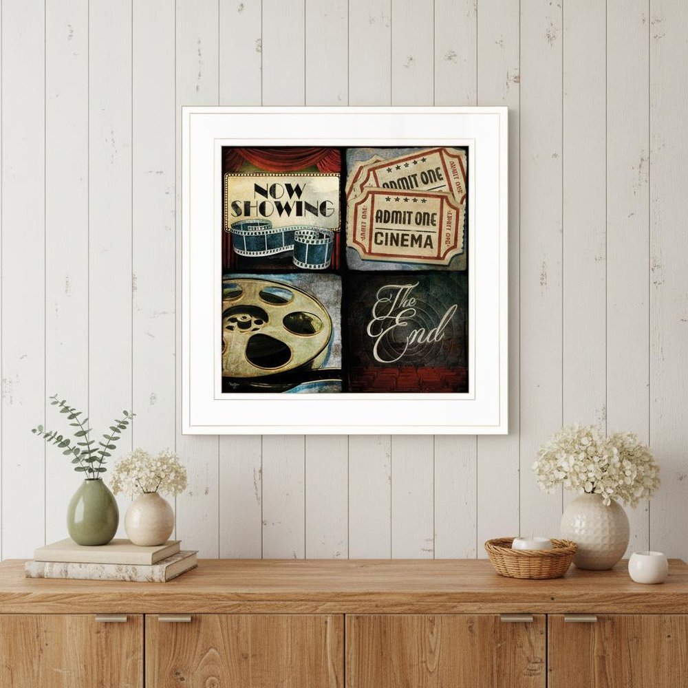 At the Movies I 1 White Framed Print Wall Art