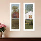 Set Of Two Country Barns 1 White Framed Print Wall Art
