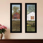 Set Of Two Country Barns 2 Black Framed Print Wall Art