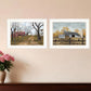 Set Of Two Country Roads 1 White Framed Print Wall Art