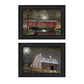 Set Of Two Midnight Moon 2 Black Framed Print Wall Art