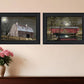Set Of Two Midnight Moon 2 Black Framed Print Wall Art