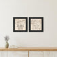 Set Of Two Soak and Unwind 1 Black Framed Print Bathroom Wall Art