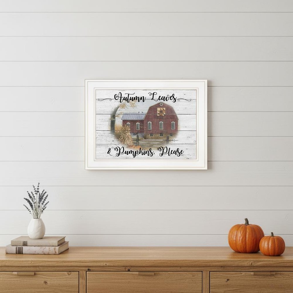 Autumn Leaves 2 White Framed Print Wall Art