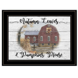 Autumn Leaves 3 Black Framed Print Wall Art