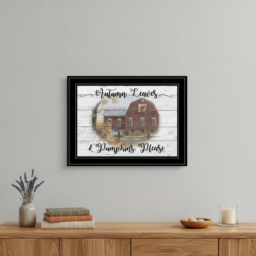 Autumn Leaves 3 Black Framed Print Wall Art
