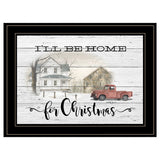 Home for Christmas Black Framed Print Wall Art