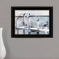 Birds on a Pier 3 Black Framed Print Kitchen Wall Art