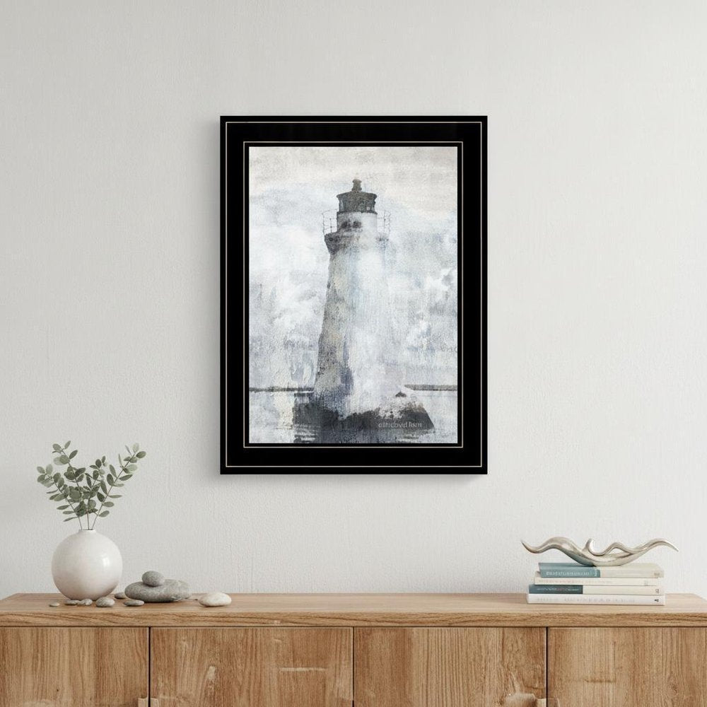 Lighthouse 2 Black Framed Print Wall Art
