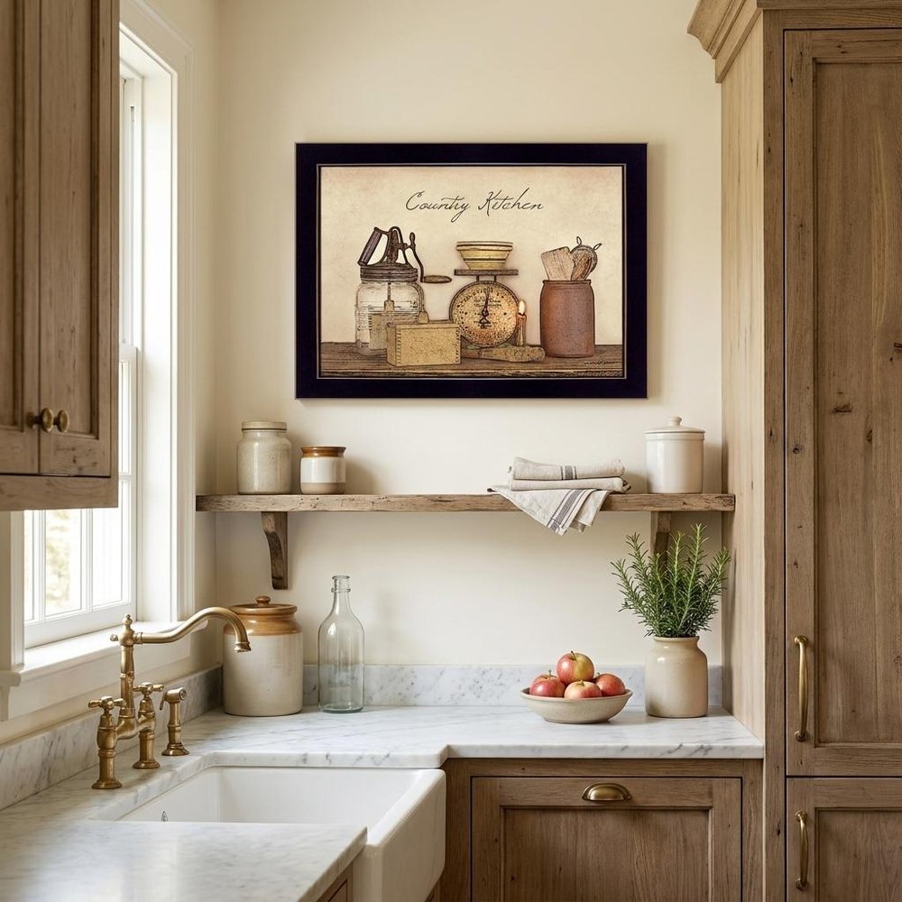 Country Kitchen Black Framed Print Kitchen Wall Art