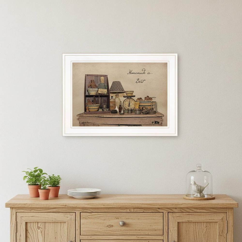 Homemade is Best White Framed Print Kitchen Wall Art