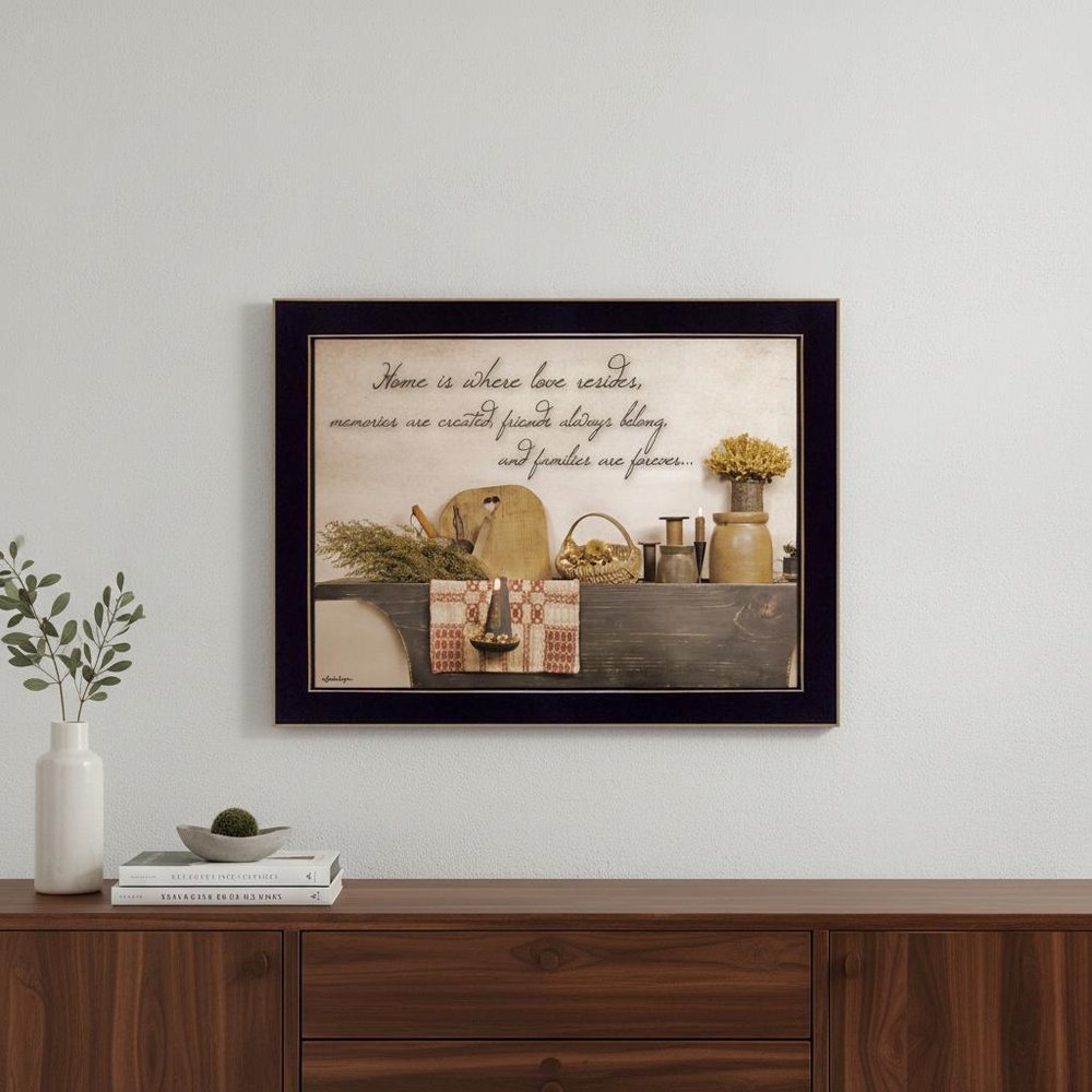 Home is Where Love Resides 3 Black Framed Print Kitchen Wall Art