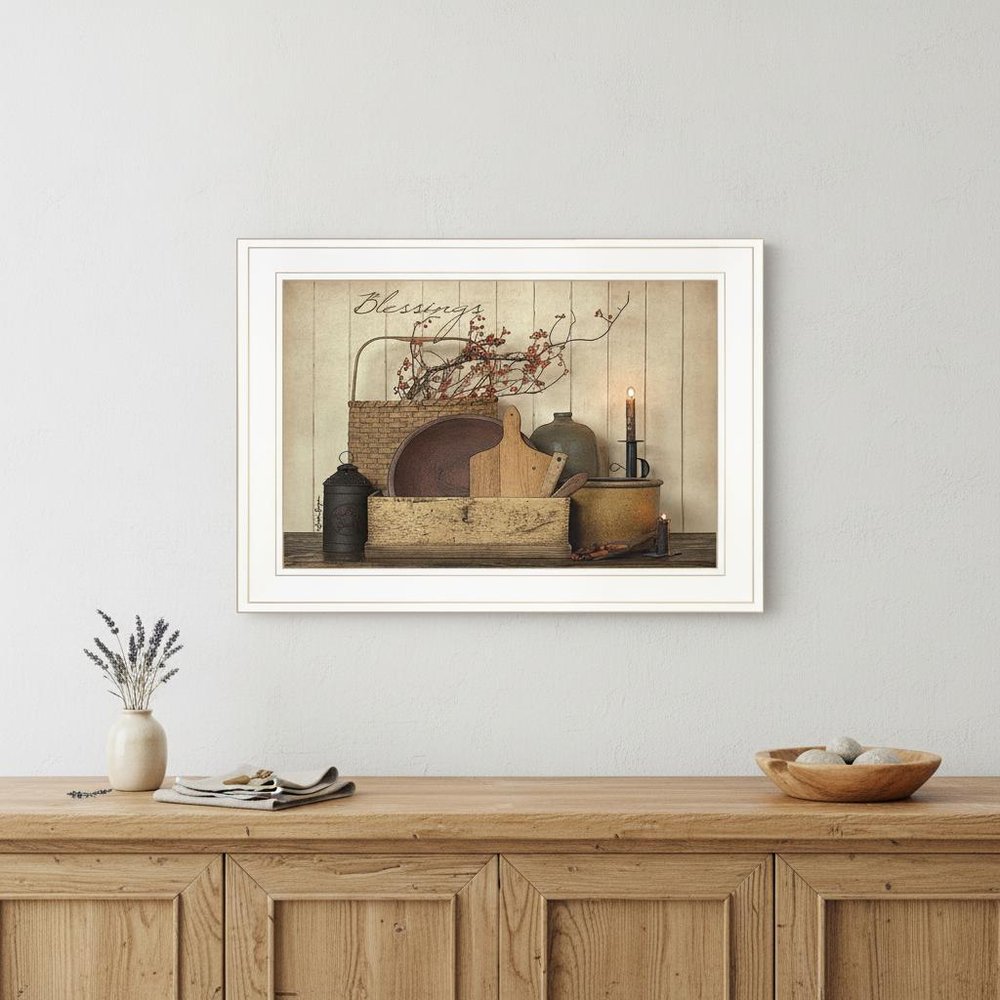 Count your Blessing 1 White Framed Print Wall Art