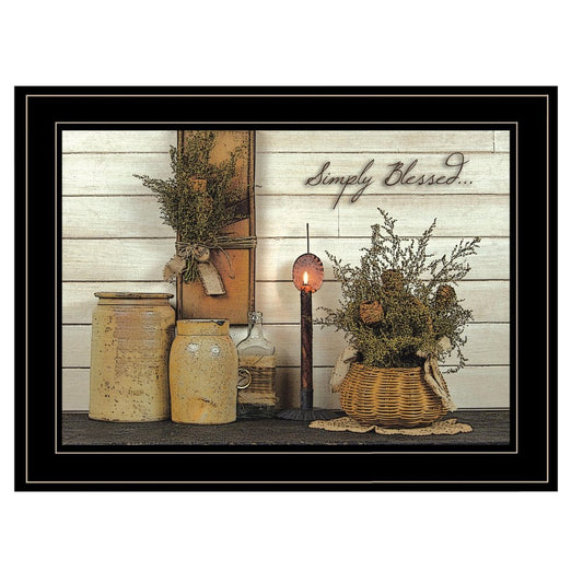 Simply Blessed Black Framed Print Kitchen Wall Art