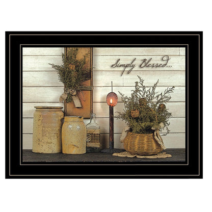 Simply Blessed Black Framed Print Kitchen Wall Art