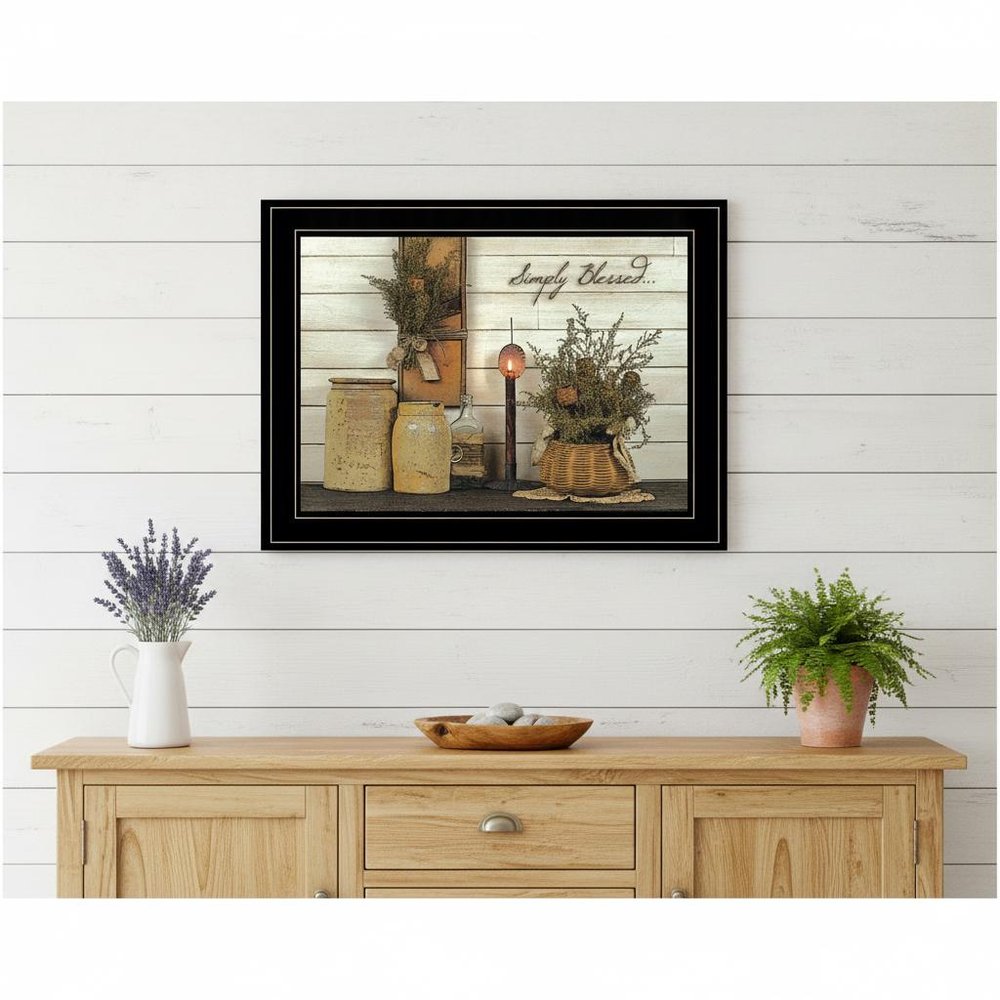 Simply Blessed Black Framed Print Kitchen Wall Art