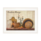 Farmhouse Blessings 2 White Framed Print Kitchen Wall Art