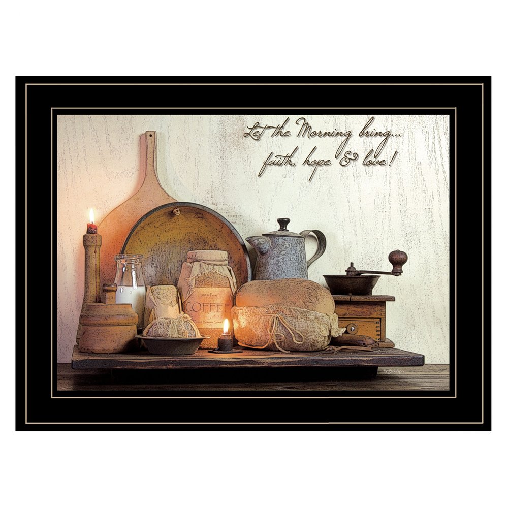 Faith Hope and Love 2 Black Framed Print Kitchen Wall Art