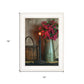 Basket and Blossoms White Framed Print Wall Art