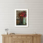 Basket and Blossoms White Framed Print Wall Art